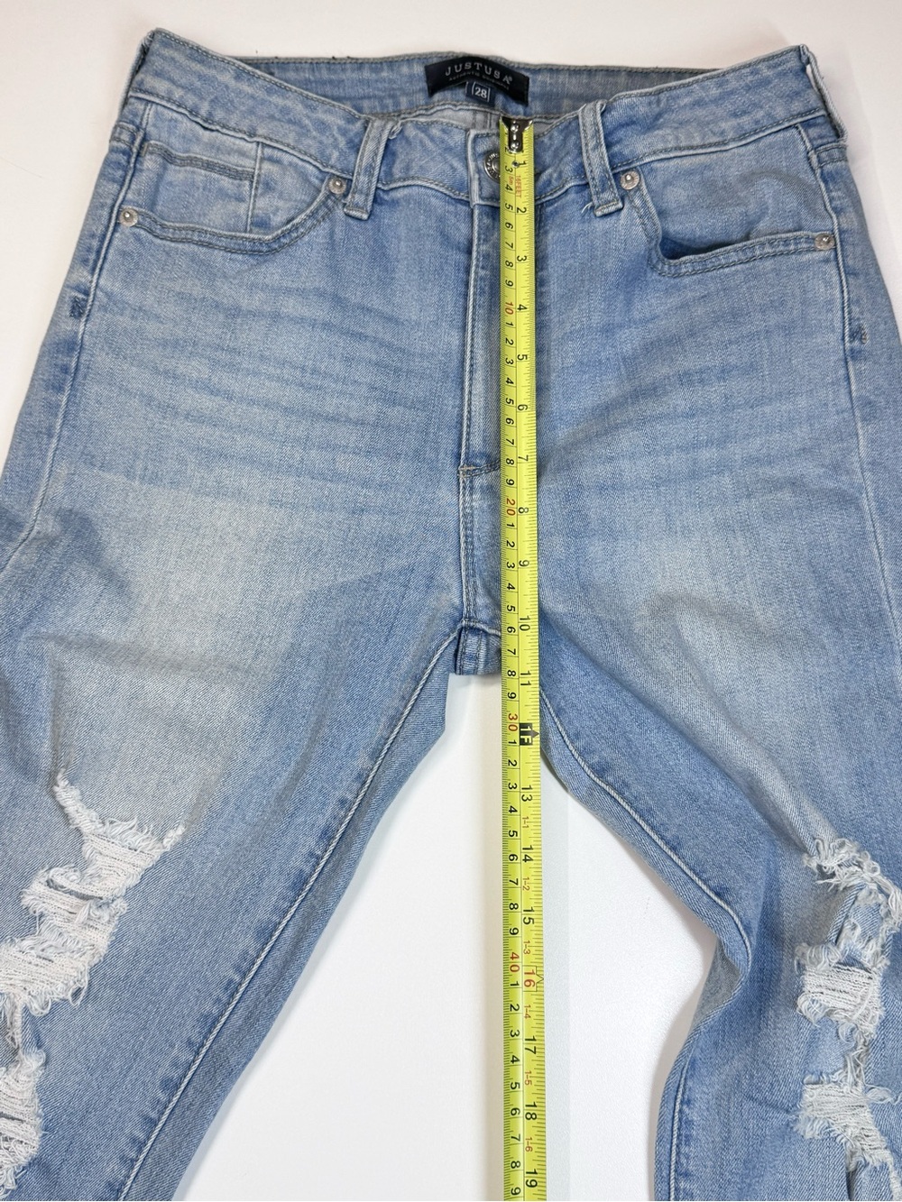 Just USA Light Blue Distressed High-Rise Skinny Jeans - Picture 5 of 12
